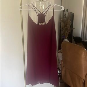 Elegant Burgundy Strappy Dress